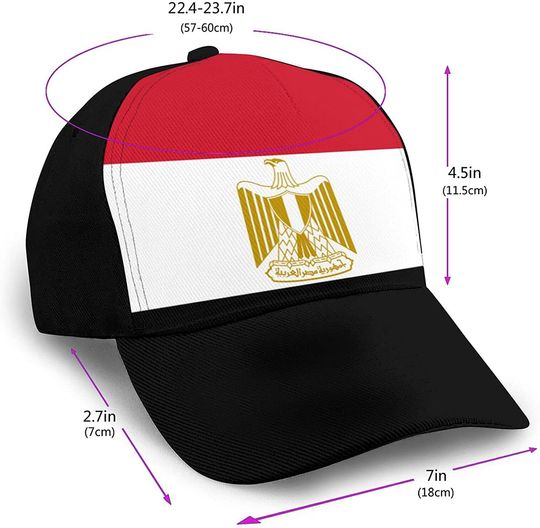 Inspier White Flag of Egypt Baseball Hat