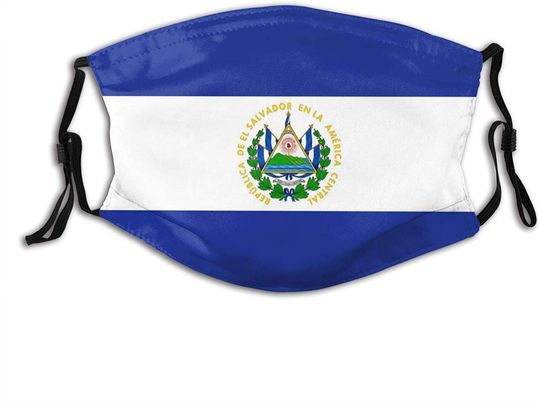 Flag of El Salvador Reusable Face Mask Washable Breathable Face Cover Cloth Bandanas Dust Protection for Men Women