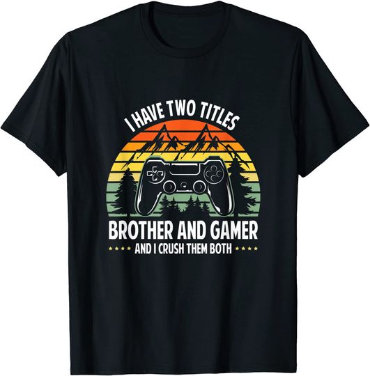 Mens Gamer Vintage Video Games For Boys Brother Son T-Shirt