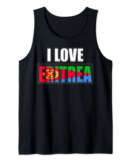 Eritrean, Love Eritrea,with Flag In Heart Tank Top