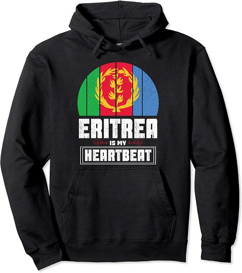 Eritrea Is My Heartbeat Love Eritrea Flag Map Hoodie