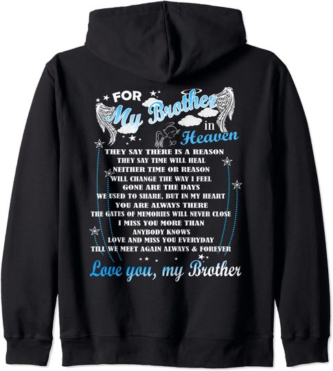Loving Memorial My Brother Shirt, For My Brother In Heaven Zip Hoodie