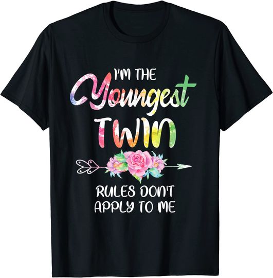 Youngest Twin Shirt Sibling Birthday Twins Matching T-Shirt