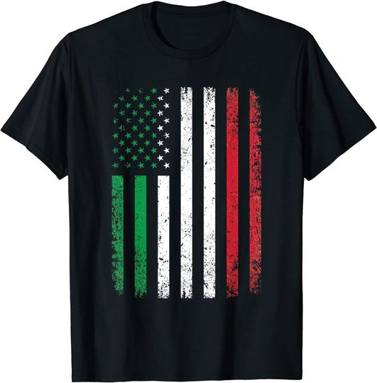 Italy USA Flag Patriotic American T Shirt