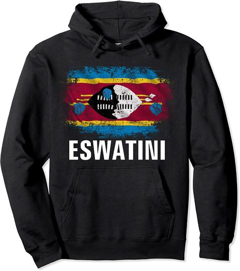 Vintage Eswatini Flag For Swaziland Gift Pullover Hoodie