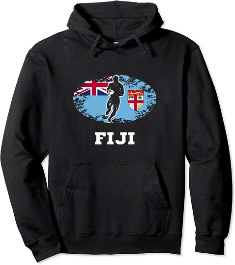 Fiji Flag Rugby Team Pullover Hoodie