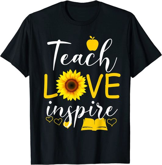 Teach Love Inspire Sunflower Teacher Gift T-Shirt