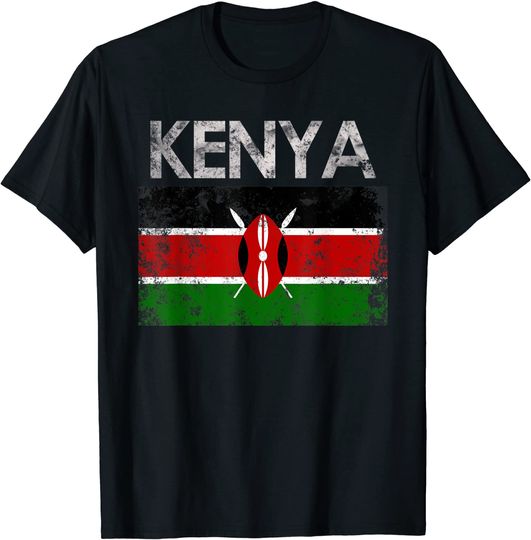 Vintage Kenya Kenyan Flag Pride T Shirt
