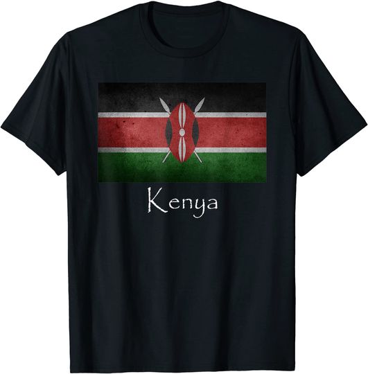 Kenya Flag Distressed Grunge T Shirt