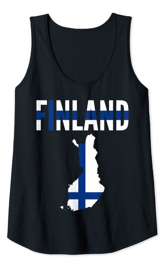 Finnish Gift Finland Country Map Flag Tank Top