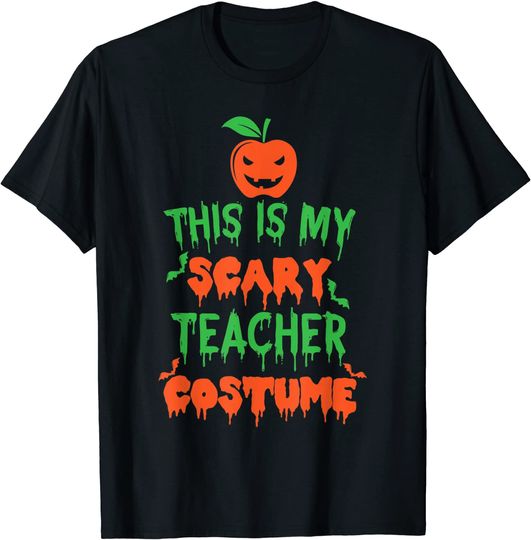Pumpkin Scary Teacher Costume Design for Halloween T-Shirt