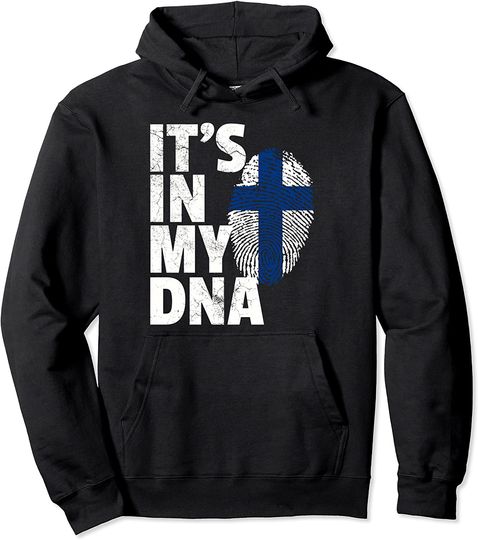ITS IN MY DNA Finland Flag Pride National Country Roots Gift Pullover Hoodie
