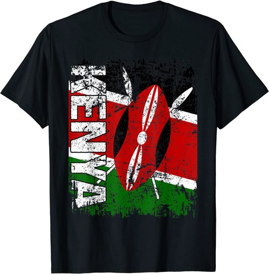 Kenya Flag Vintage Distressed T Shirt