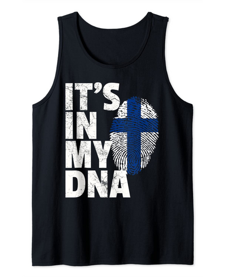 ITS IN MY DNA Finland Flag Pride National Country Roots Gift Tank Top