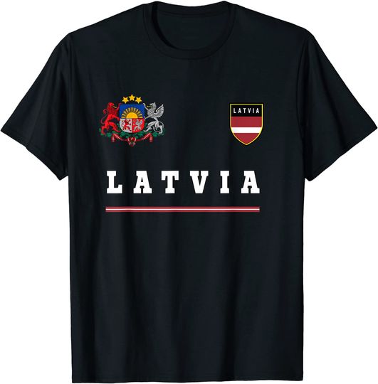 Latvia Soccer Jersey Flag T Shirt