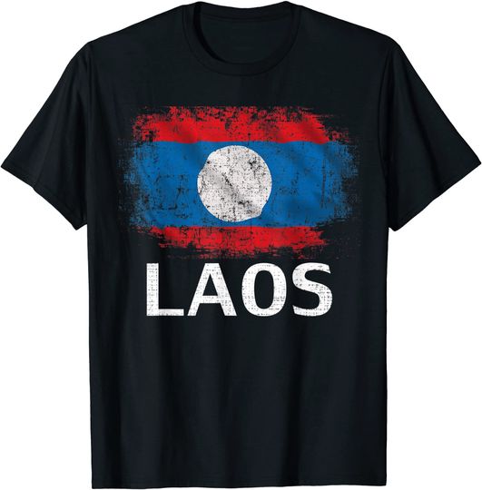 Vintage Laos Flag T Shirt