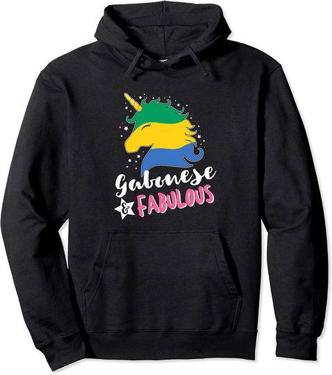 Gabonese Unicorn Gabon Flag Pullover Hoodie