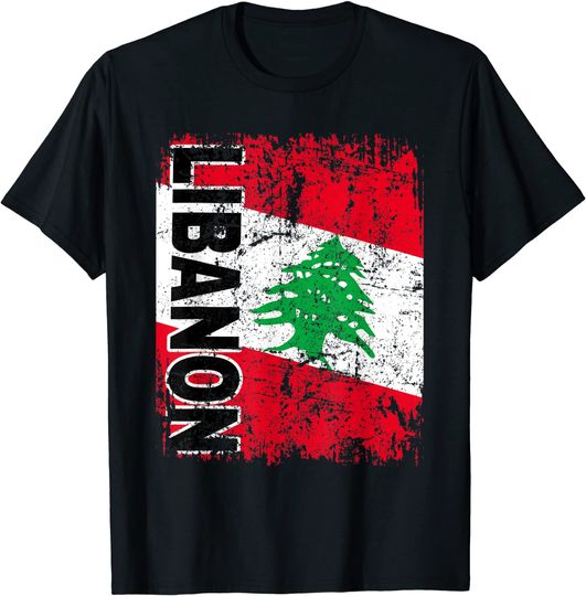 Vintage Flag Lebanon T Shirt