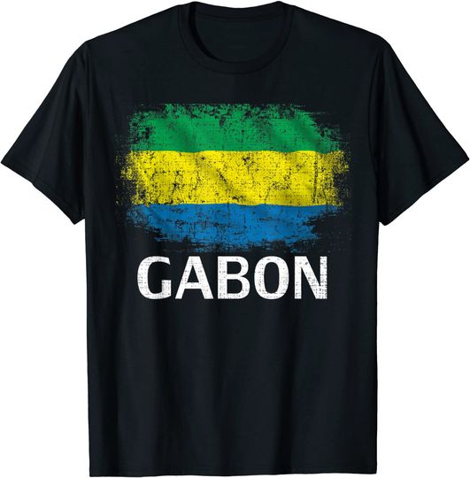 Vintage Gabon Flag For Gabonese Gift T-Shirt
