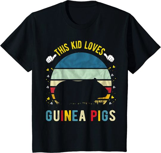 Kids This Kid Loves Guinea Pigs Boys and Girls Guinea Pig Gift T-Shirt