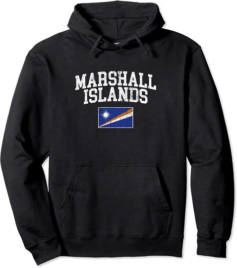 Marshall Islands Flag Vintage Pullover Hoodie