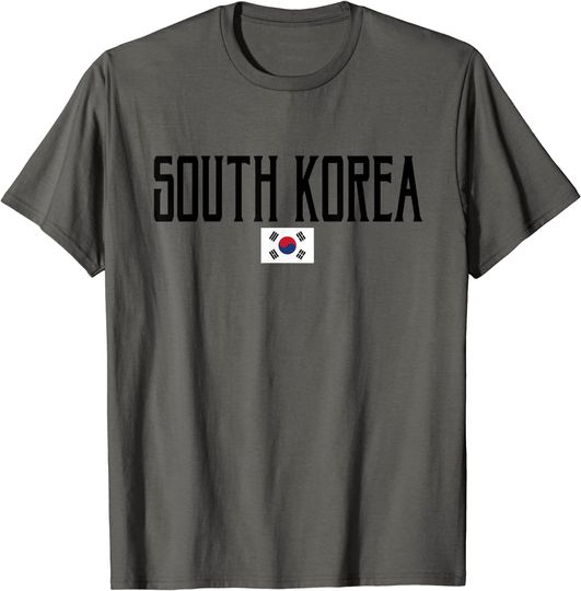 South Korea Flag Vintage Black Text T-Shirt
