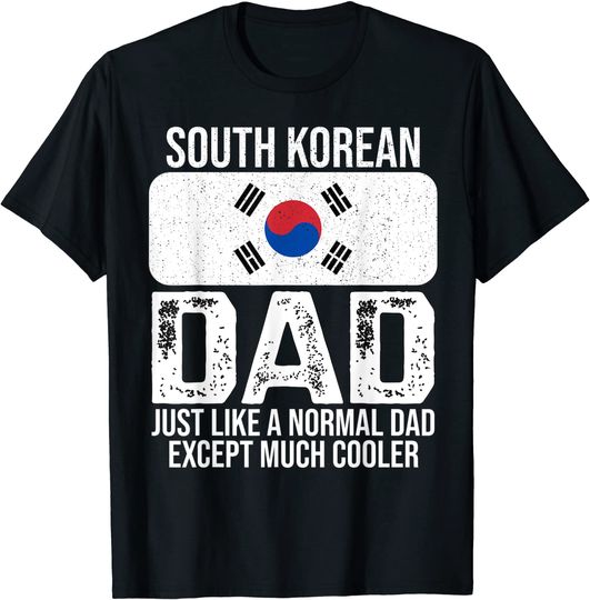 Mens South Korean Dad South Korea Flag Design For Father's Day T-Shirt