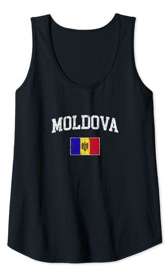 Retro Moldova Flag Vintage Moldovan Flag Moldovan Tank Top