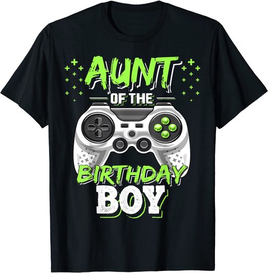Aunt of the Birthday Boy Matching Video Game T Shirt