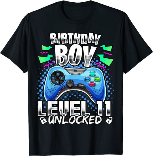 Level 11 Unlocked Video Game 11th Birthday Gamer T Shirt