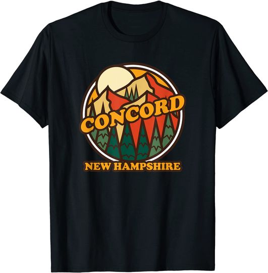 Vintage Concord New Hampshire Mountain Hiking Souvenir Print T Shirt