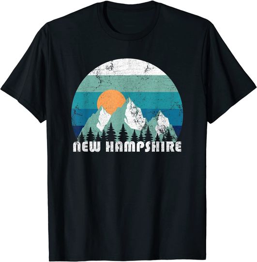 New Hampshire State Retro T Shirt