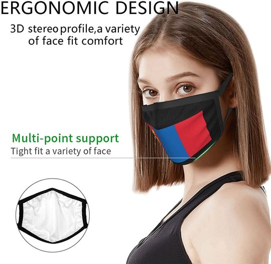 Flag of Mongolia Face Mask Adult Unisex