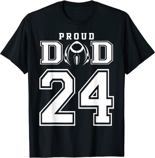 Custom Proud Football Dad Number 24 Personalized For Men T-Shirt