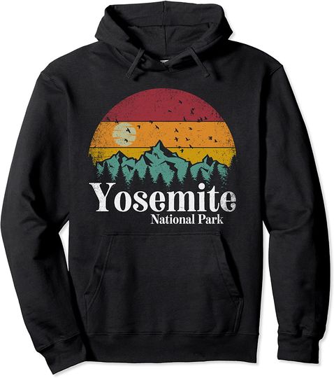Yosemite National Park Retro Style Hiking Vintage California Pullover Hoodie