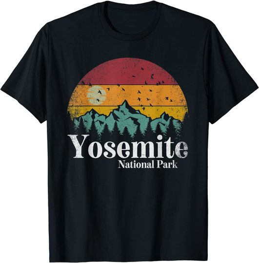Yosemite National Park Retro Style Hiking Vintage California T-Shirt