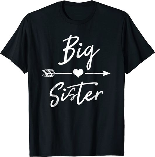 Big sister T Shirt cute girls womens heart arrow love tee