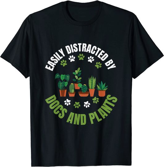 Plants and Dogs Plant Lover Dog Lover Plant Family Matching T-Shirt