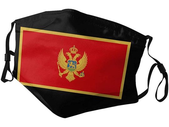 Montenegro Flag Breathable Adjustable Face Mask, Dustproof Balaclava with Filter Unisex