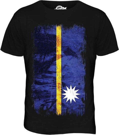 CandyMix Men's Nauru Grunge Flag T Shirt