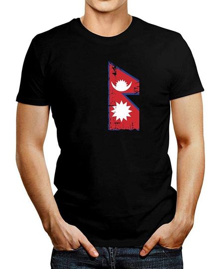 Idakoos Nepal Vintage Flag T-Shirt