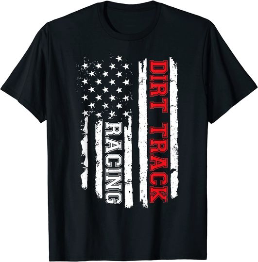 Dirt Track Racing American Flag T Shirt
