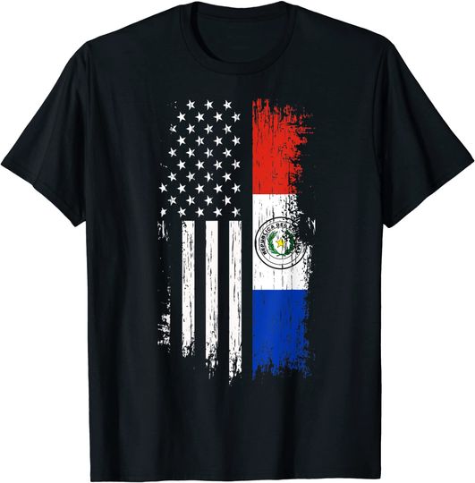 Paraguayan American Flag T Shirt