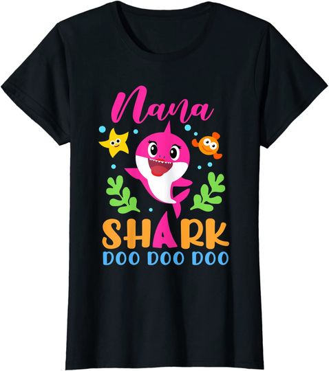 Nana Shark Gift Cute Baby Shark Family T-Shirt