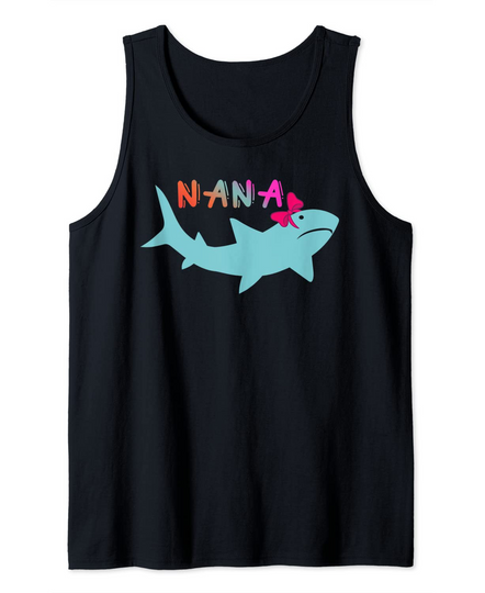 Shark Family Mothers Day Shirt Nana Shark Design Tank Top