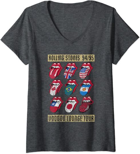 Rolling Stones Voodoo Lounge Charcoal V-Neck T-Shirt