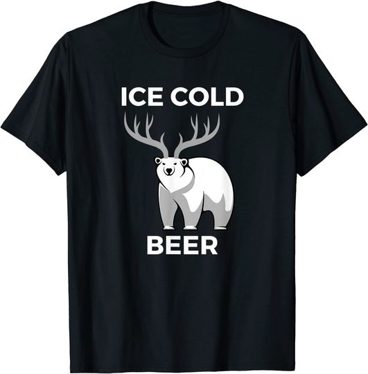Mens Mens Ice Cold Beer Bear Party Animal Drinking Humor T-Shirt
