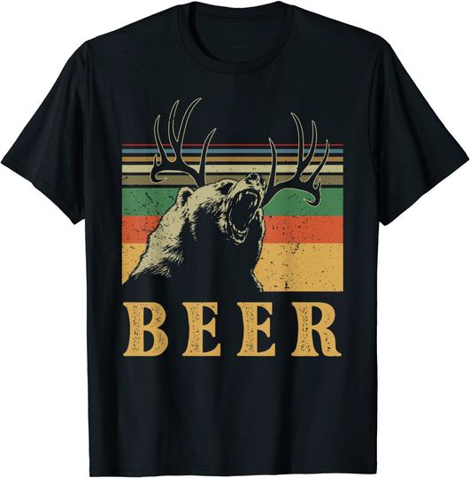 Beer Bear Deer Graphic T-Shirt