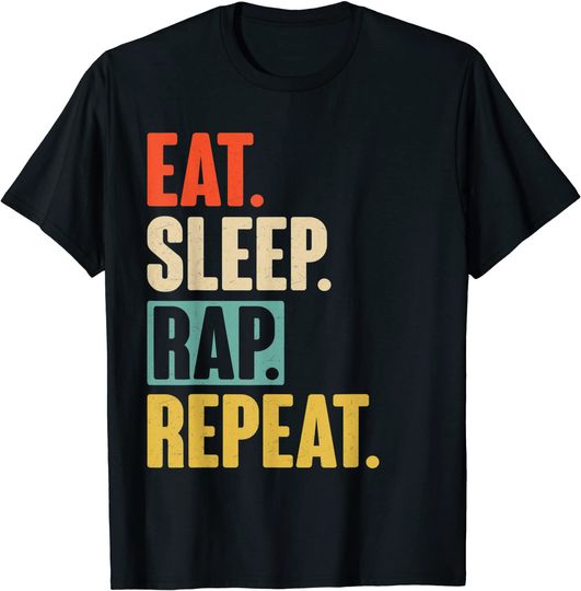 Eat Sleep Rap Repeat - Retro Vintage Rapper T-Shirt