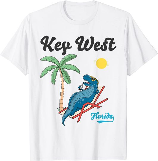 Key West Shirt Florida Beach Dinosaur T-Rex Family Vacation T-Shirt